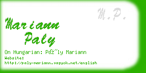 mariann paly business card